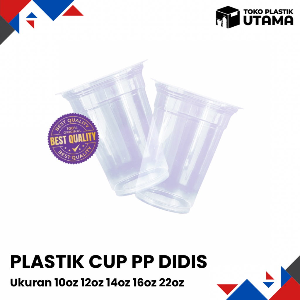 Cup Didis 10oz 12oz 14oz 16oz 22oz Gelas Plastik Es Teh Jus Pop Ice Minuman Dingin isi 50 pcs