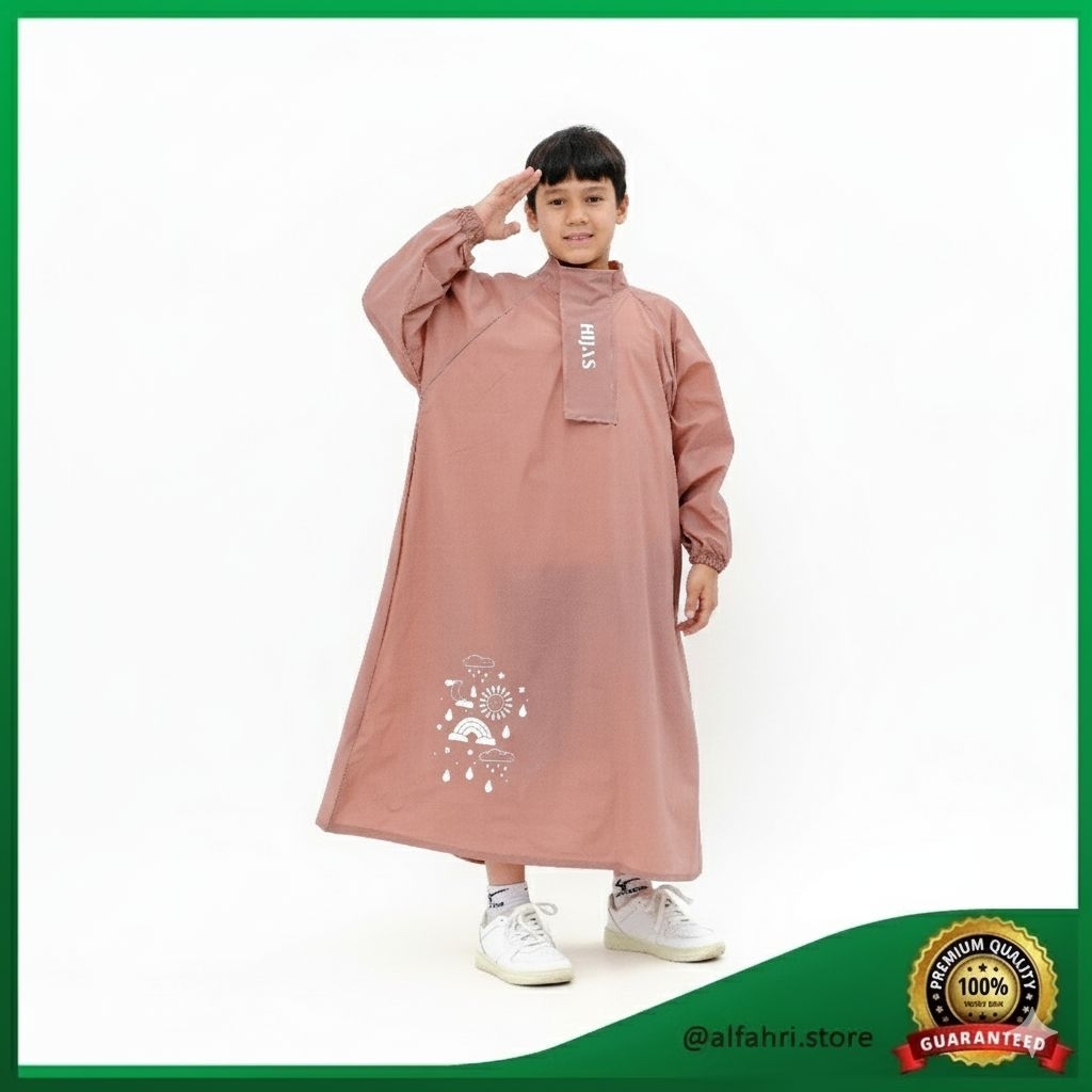 Jas Hujan Gamis Anak Perempuan Muslimah / Jas Hujan Anak sd laki laki / mantel hujan anak