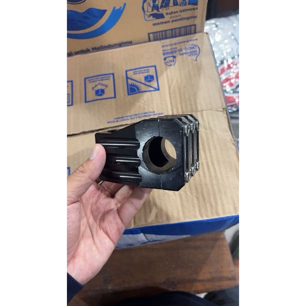 STEM NS BIKES 60MM DIRTJUMP ORIGINAL ALLOY CNC MACHINED 6CM DJ DIRT JUMP HITAM BLACK BOX 6 BOLTS