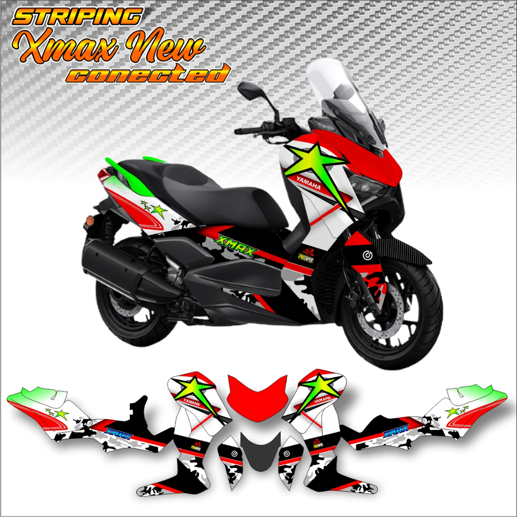 Decal XMAX Connected Full Body Stiker XMAX 250 Variasi Decal  XMAX Connected GRAFIS BINTANG