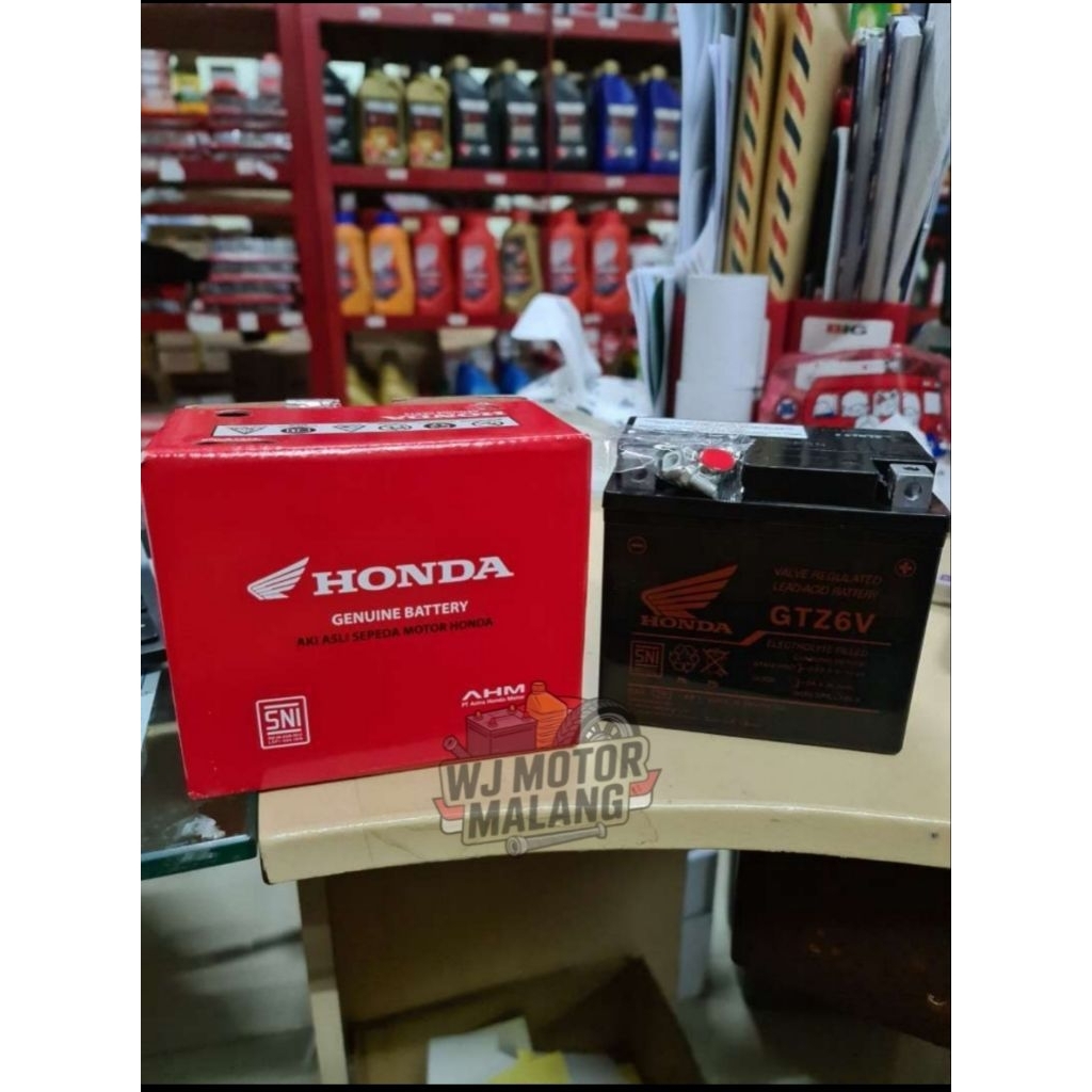 AKI GTZ6V AHM (ORI HONDA) - Aki Motor untuk Motor Beat Pop esp ISS, Vario 125/150 esp ISS, Sonic 150