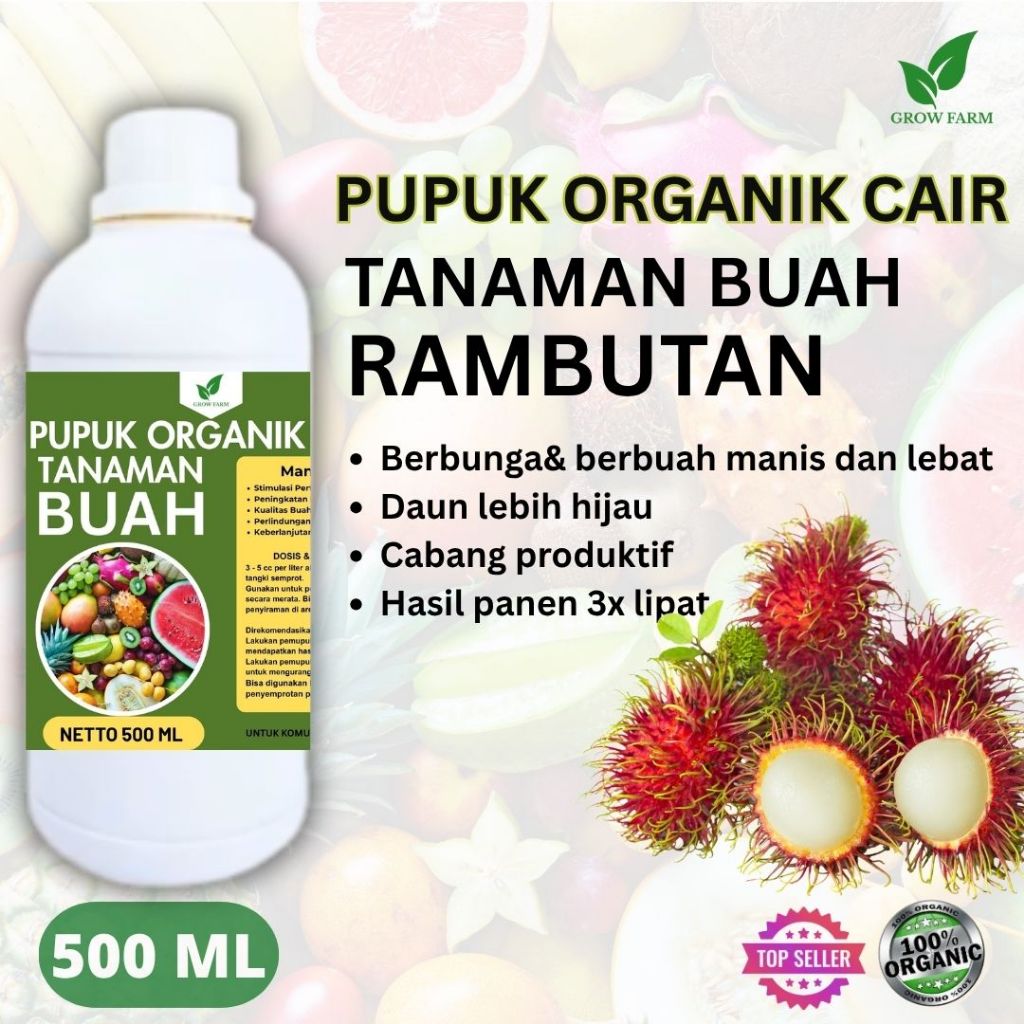 Pupuk Buah Rambutan 500 ML /Pupuk Booster Rambutan Cepat Berbuah Lebat/Pupuk Cair Rambutan