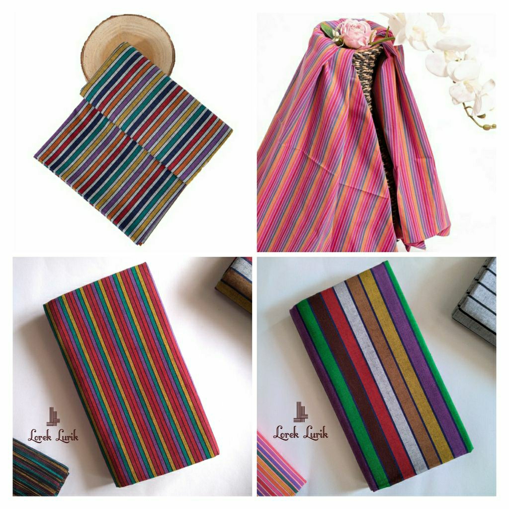 Kain Tenun Lurik Pelangi / Kain Lurik Kluwung / Batik Lurik Rainbow