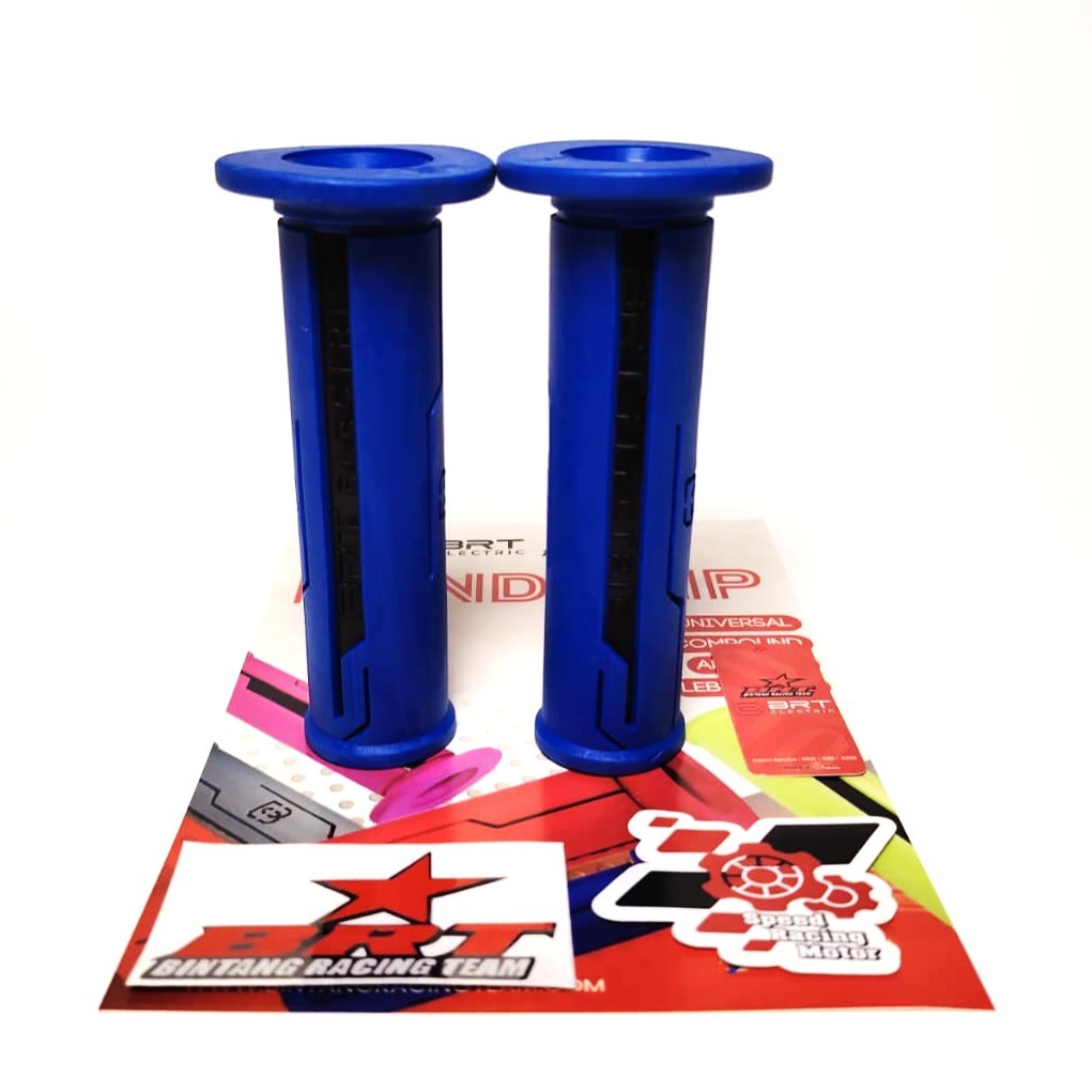 HAND GRIP KARET HANDGRIP BRT HANDFAT SARUNG STANG UNIVERSAL MOTOR MATIC TRAIL HANDLE GRIP BLUE BIRU