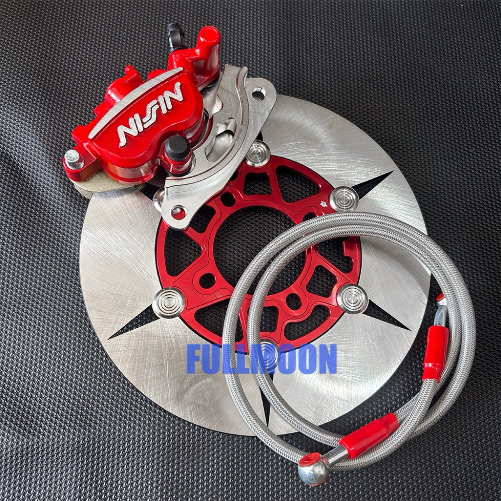 Paket kaliper 2 piston + piringan cakram buta 220mm + selang rem motor beat vario scoopy genio mio s