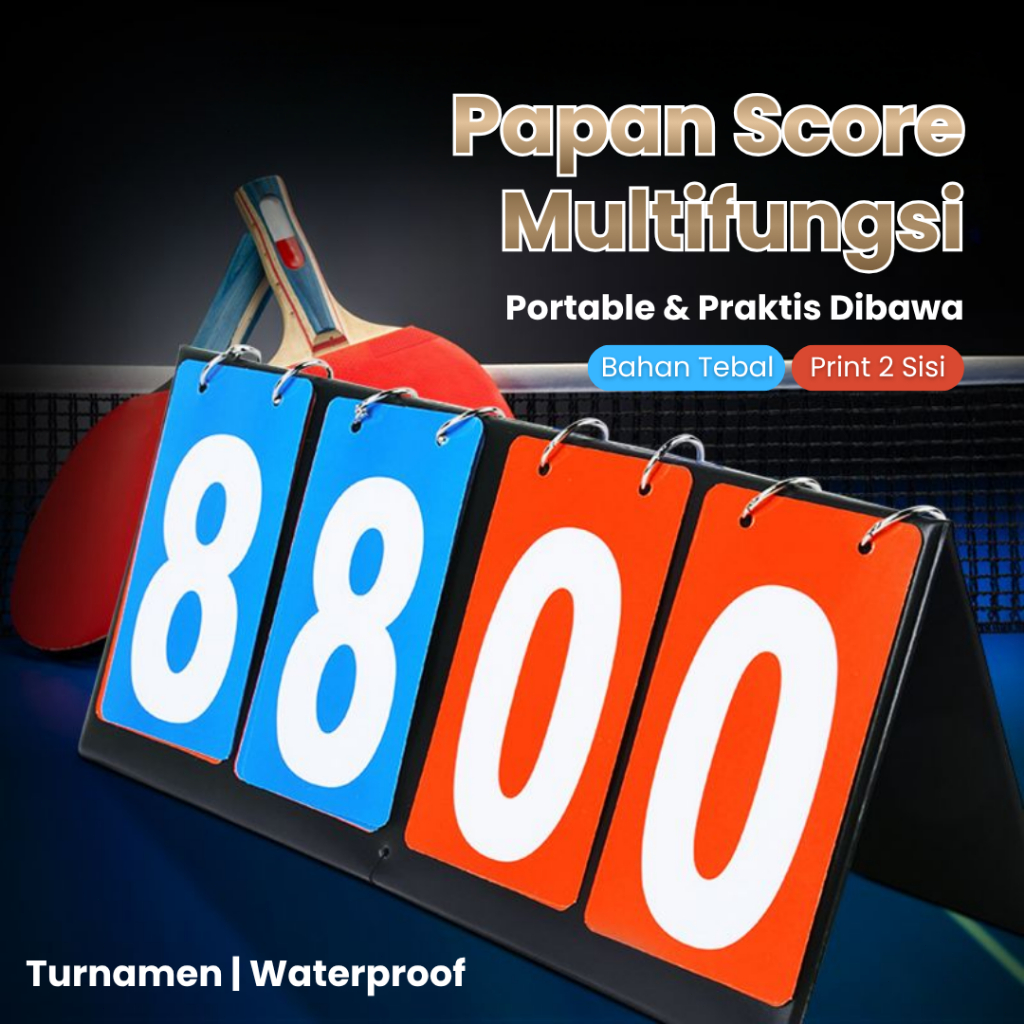 36CM Papan Skor Futsal Portable Anti Air Papan Score Badminton Papan Skor Volly Papan Skor Voli