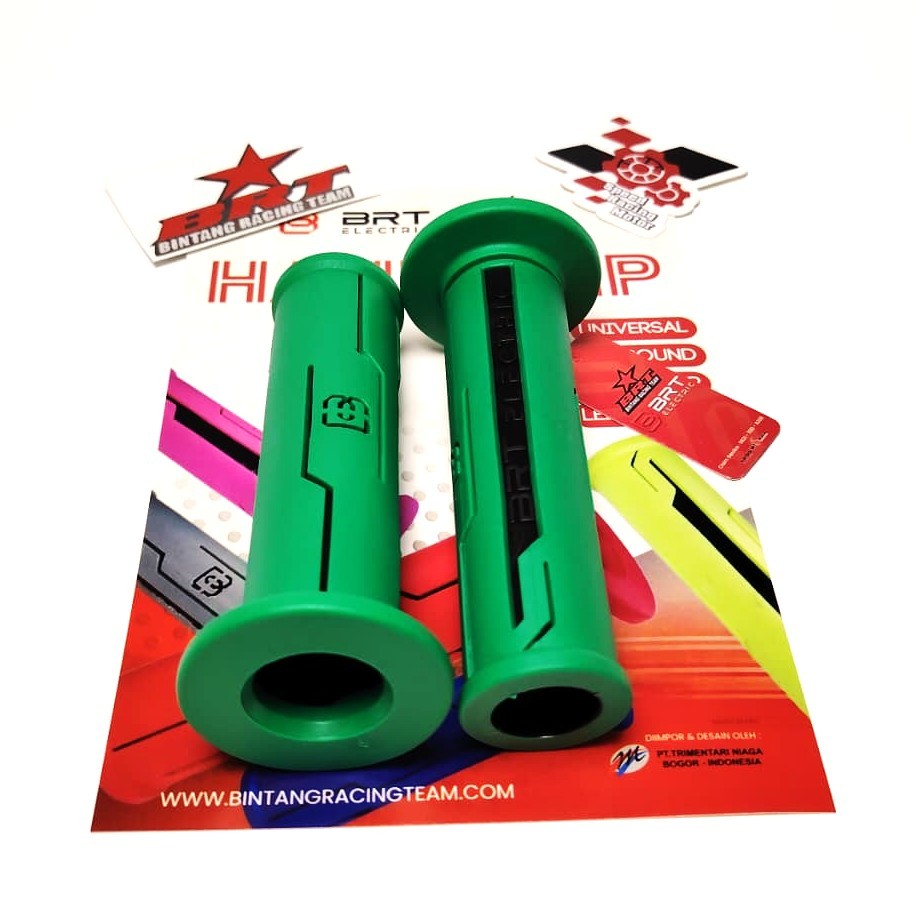 HAND GRIP KARET HANDGRIP BRT HANDFAT SARUNG STANG UNIVERSAL MOTOR MATIC TRAIL HANDLE GRIP GREEN HIJA