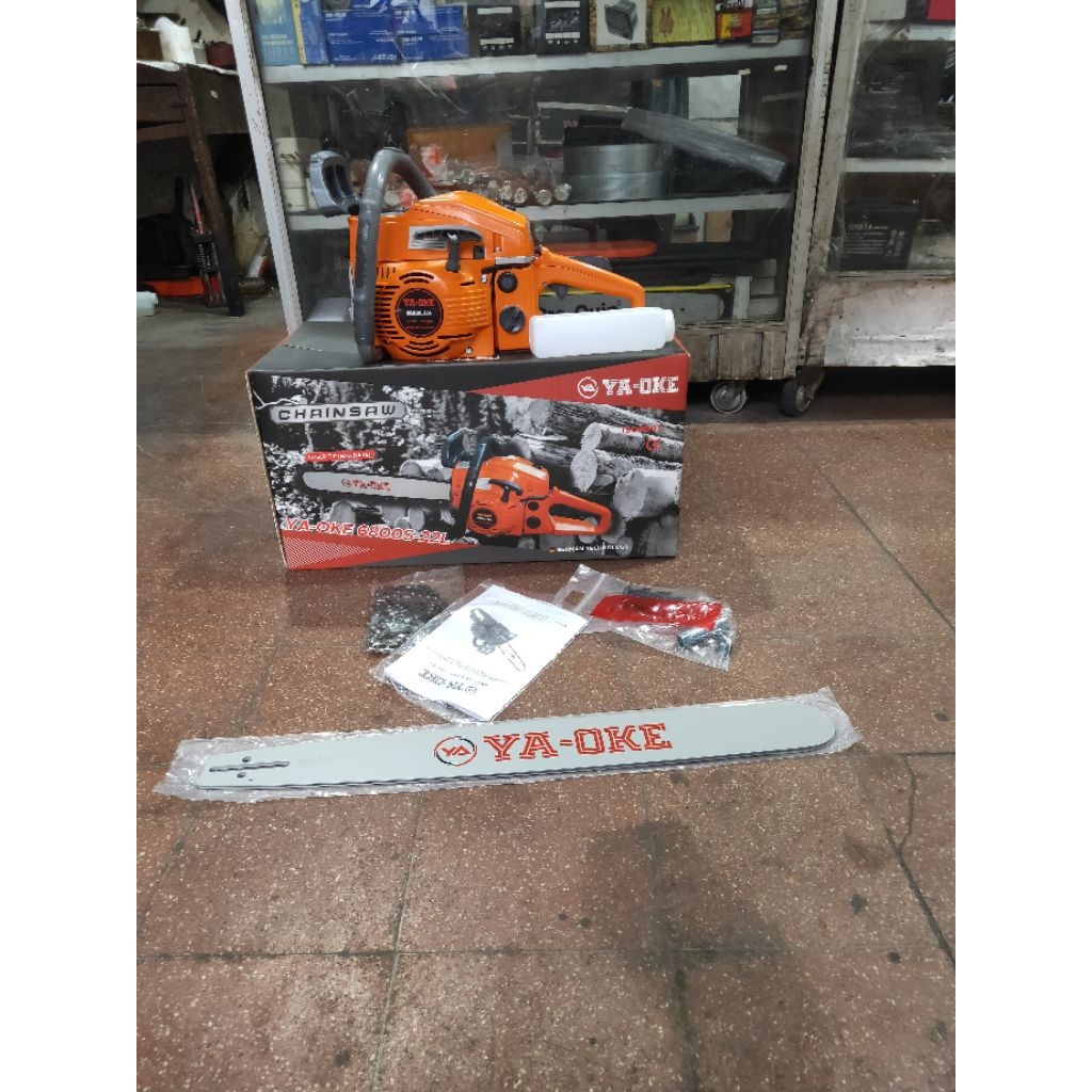 YA-OKE- CHAINSAW 22" BAR 22 INCH BAJA MESIN GERGAJI POTONG KAYU 22 INCI 2 TAK MINYAK CAMPUR