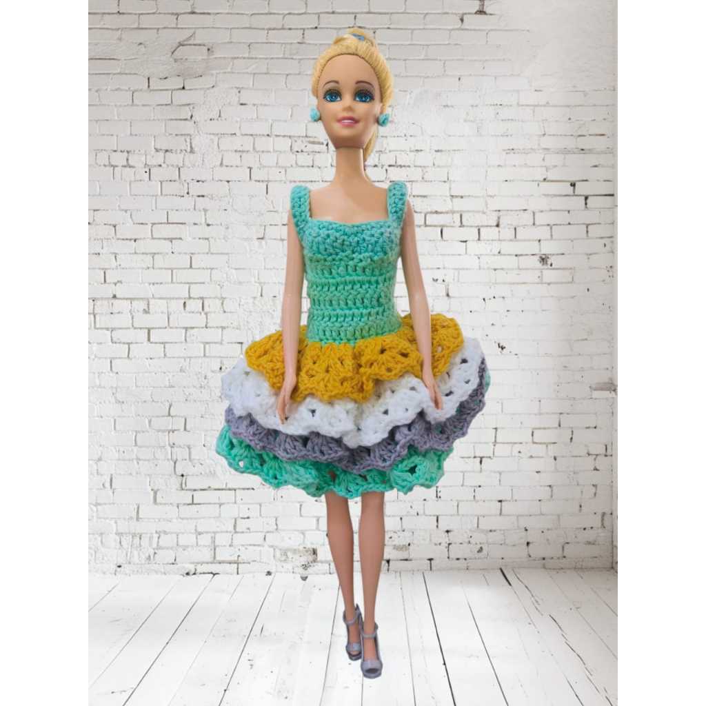 Baju Rajut Boneka Barbie 30 cm, baju boneka BJD 30 cm, Baju rajut barbie