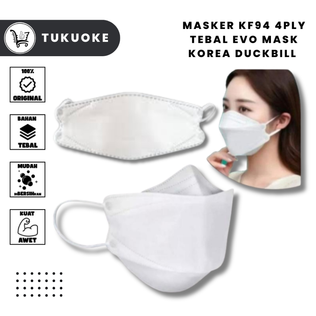 MASKER KF94 4ply TEBAL evo Mask Korea Duckbill Kn95 WN 958 isi 50/10 Pcs masker terlaris