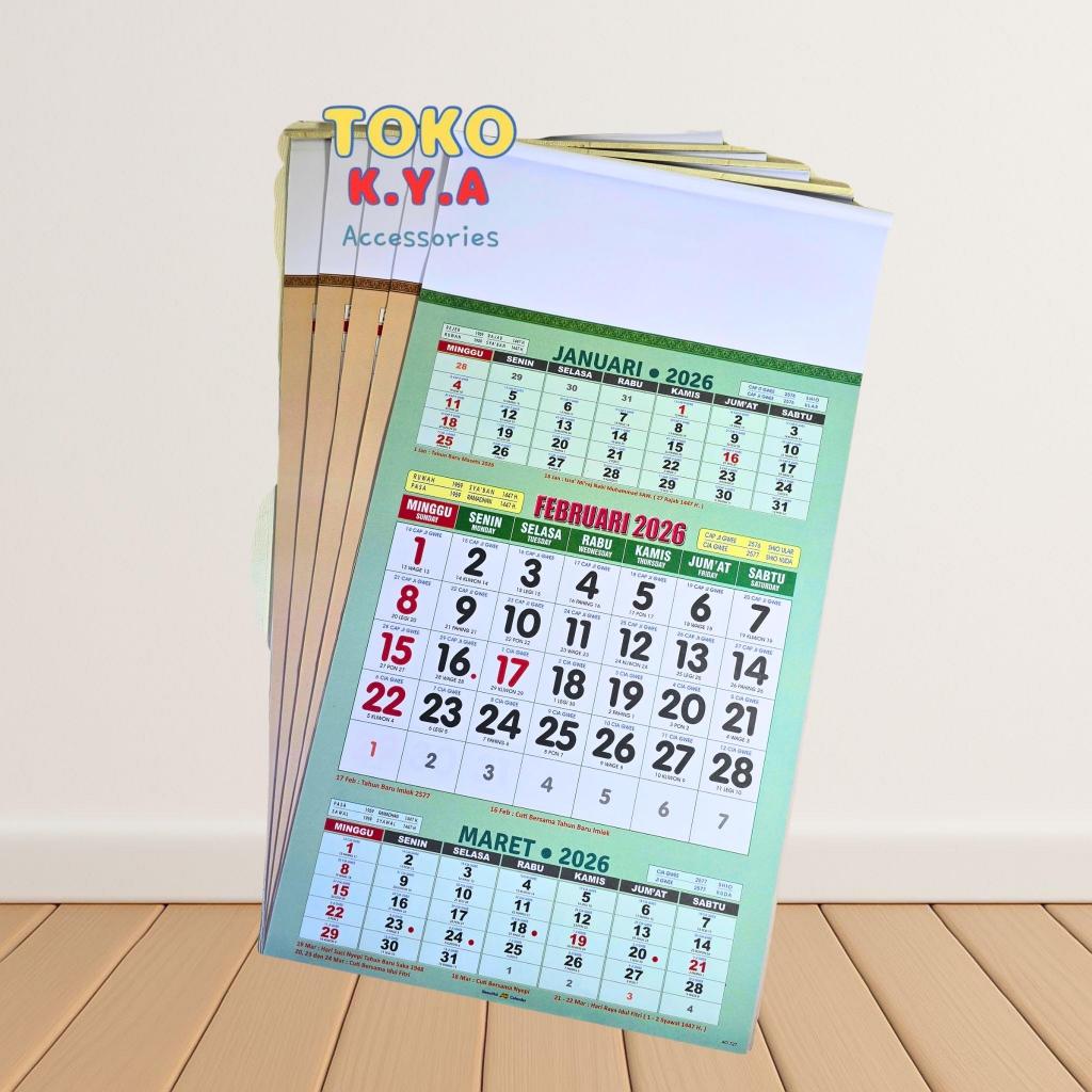 KALENDER ANGKA / KALENDER KERJA SEMI LUXX FULL COLOR TAHUN 2026 AO 727 TERBARU