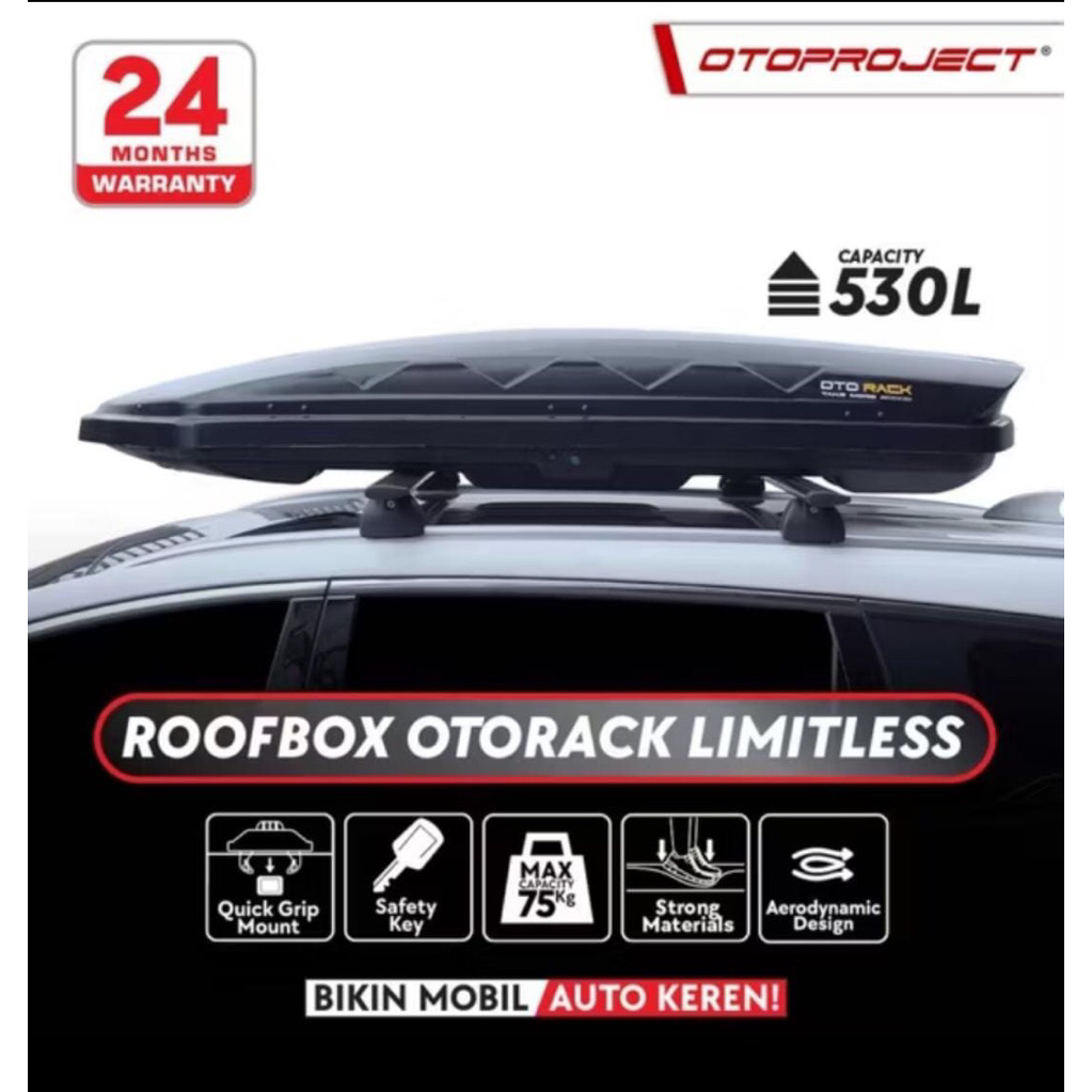 ROOFBOX LIMITLESS OTORACK SERIES OTOPROJECT BLACK & WHITE | BAGASI ATAP MOBIL