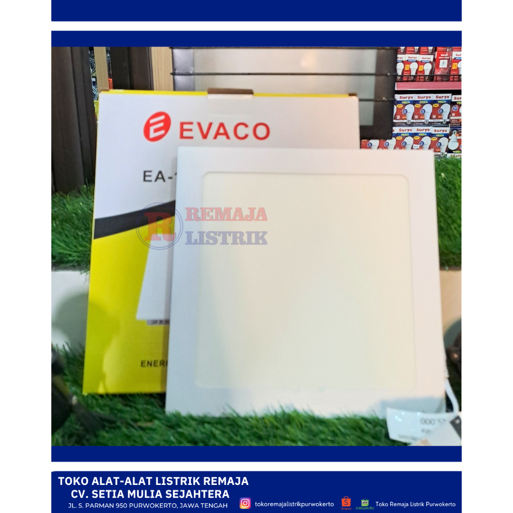 Led Panel Downlight 18W IB Kotak Cahaya Putih Evaco