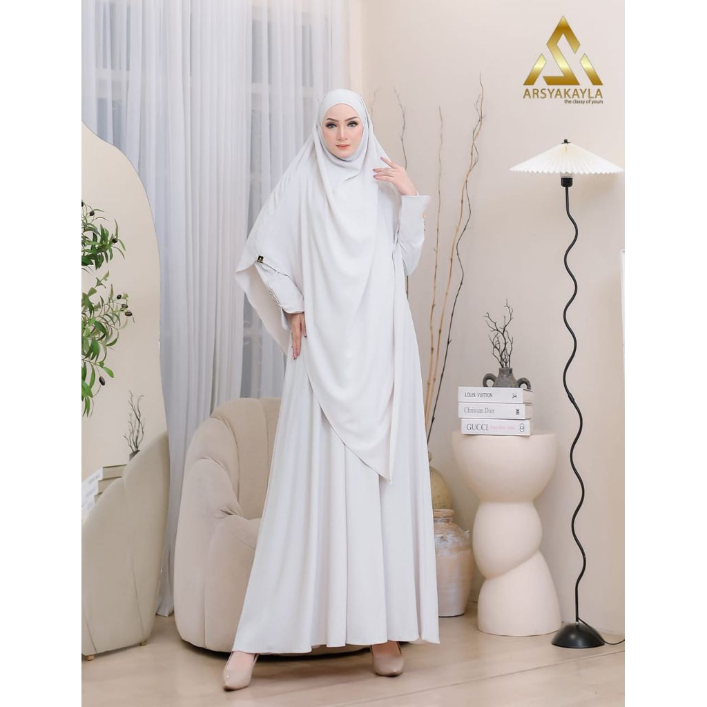 TERBARUAMINAH SET HIJAB /BY ARSYA KAYLA/GAMIS WANITA MUSLIM/GAMIS MARBELLA ANTI UV PREMIUM/GAMIS SET