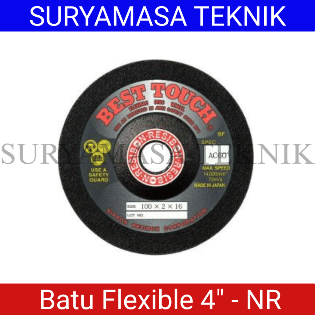 Batu Flexible 4 Inch Nippon Resibon Original – Batu Amplas Poles Fleksibel untuk Besi & Stainless