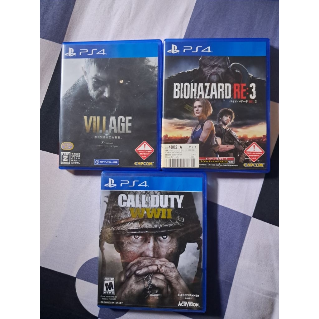 BD PS4 COD WW2, RE VILLAGE, RE 3 REMAKE BORONGAN