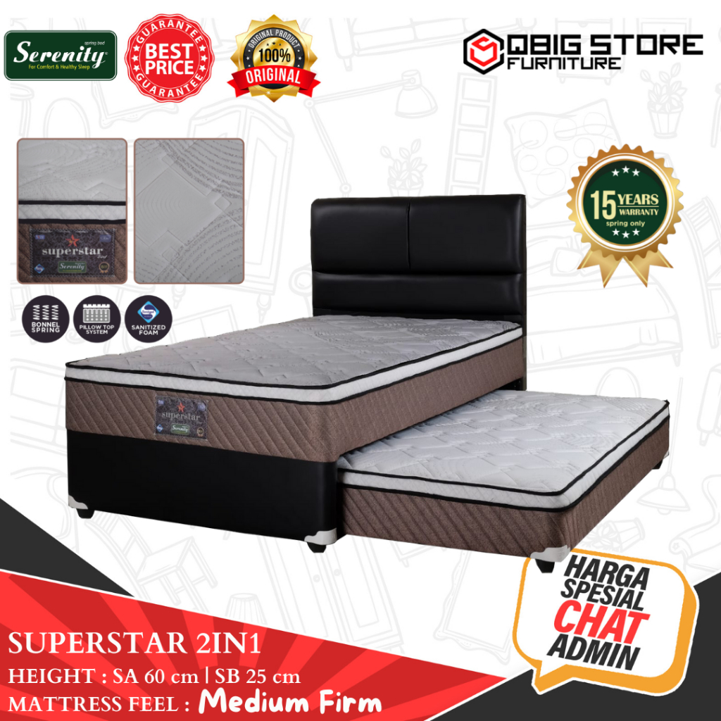 Kasur Spring bed Elite Serenity Superior Superstar 2in1