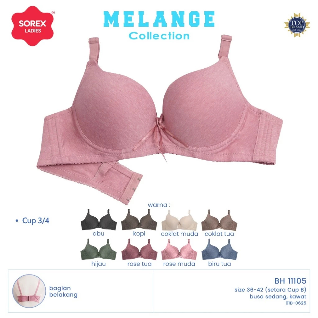 BH Sorex Kawat 11105 | Sorex Bra Kawat Busa Melange Collection Wanita Dewasa Toko Inn