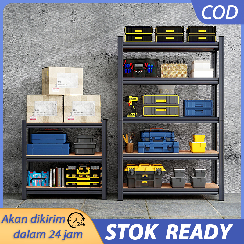 Rak Besi Siku 5 Susun - Maximize Ruang, Super Kuat untuk Dapur & Laundry