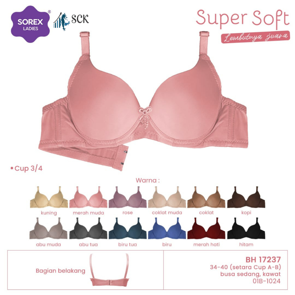 BH SOREX 17237 Kawat Busa Tipis / Pakaian Dalam SOREX / BH Kawat - sckmenwear GROSIR