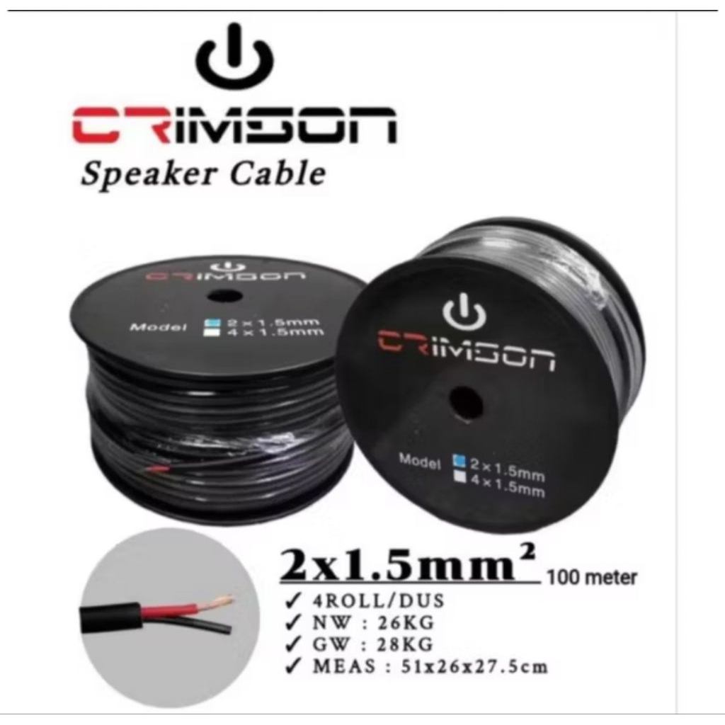 Kabel Speaker 2x1,5 Crimson High Quality Kabel Audio Speaker 2X1.5mm