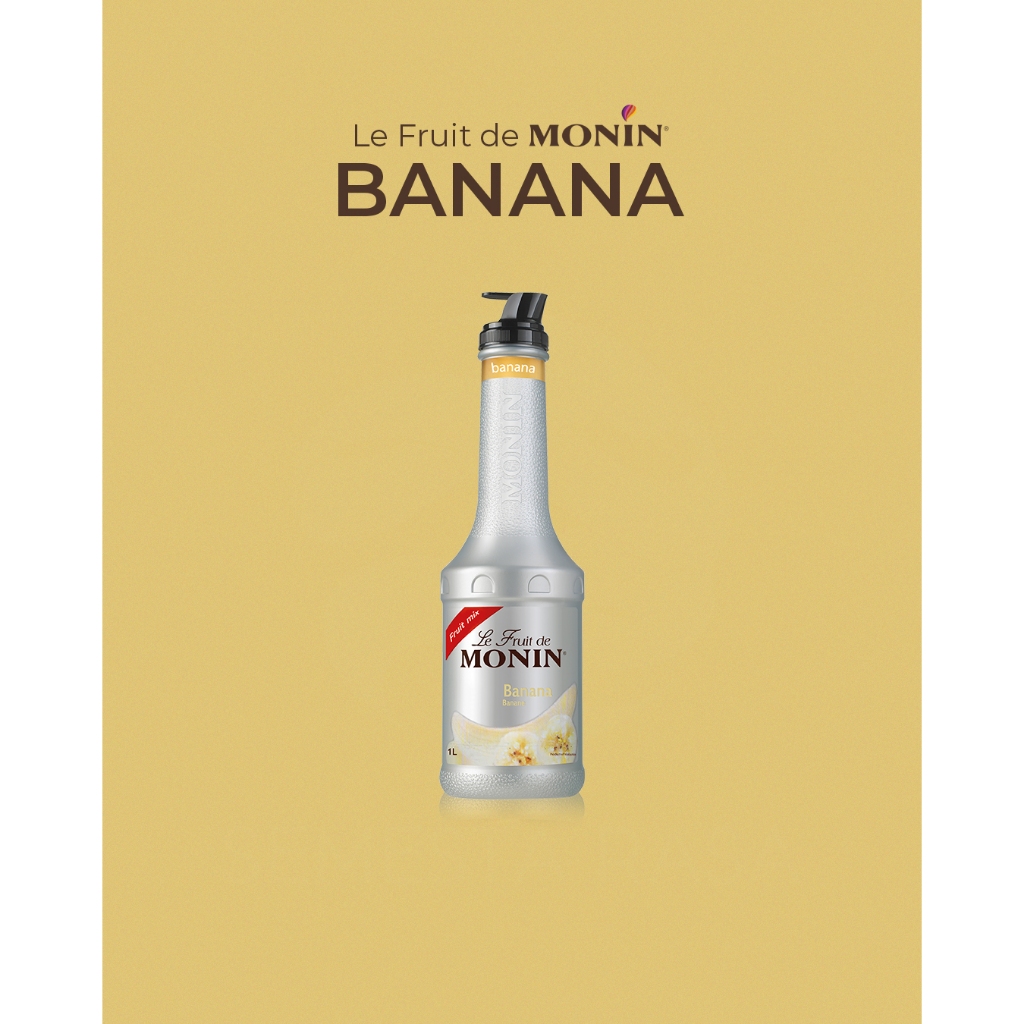Monin Banana Puree Fruit Mix 1L | Sari Pulp Pisang Cavendish 1 Liter