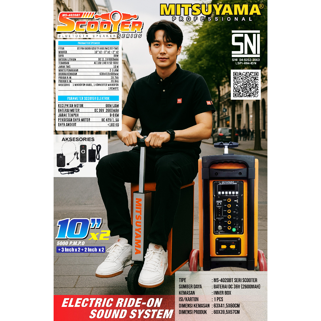 Speaker Bluetooth Series Scooter  Mitsuyama 10"