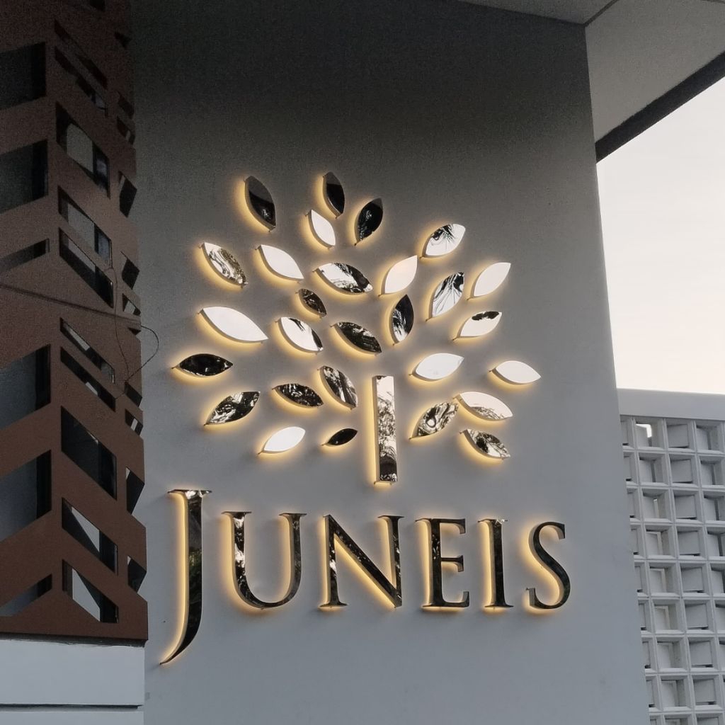 huruf timbul stainless gold backlight nama toko