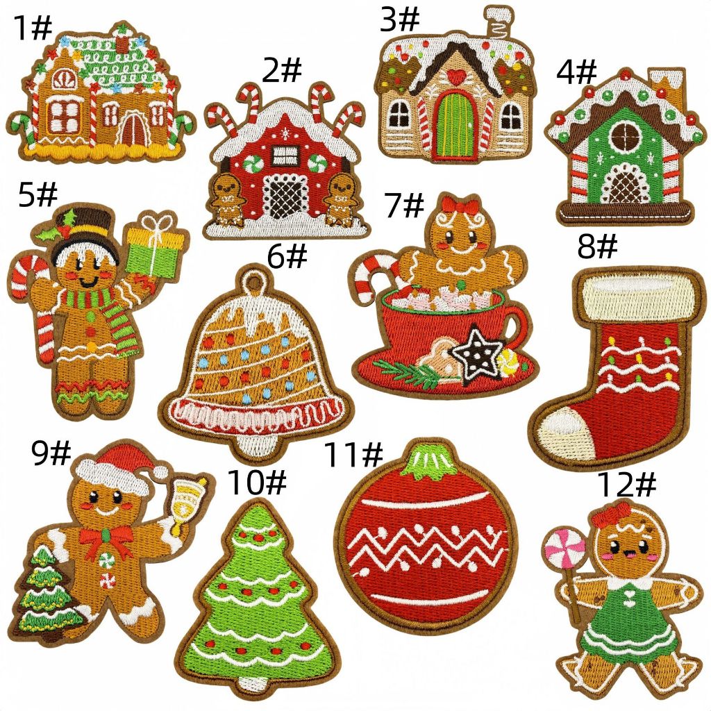 Patch Bordir Christmast Series Patch Bordir Natal Series Bordir Patch Santa Bordir Patch Natal Bordi