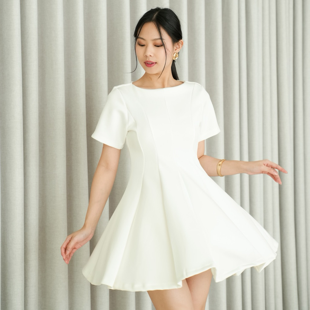 LORIA - Rachel Dress | Mini Dress Scuba Feminine | Gaun Wanita | Christmas Edition