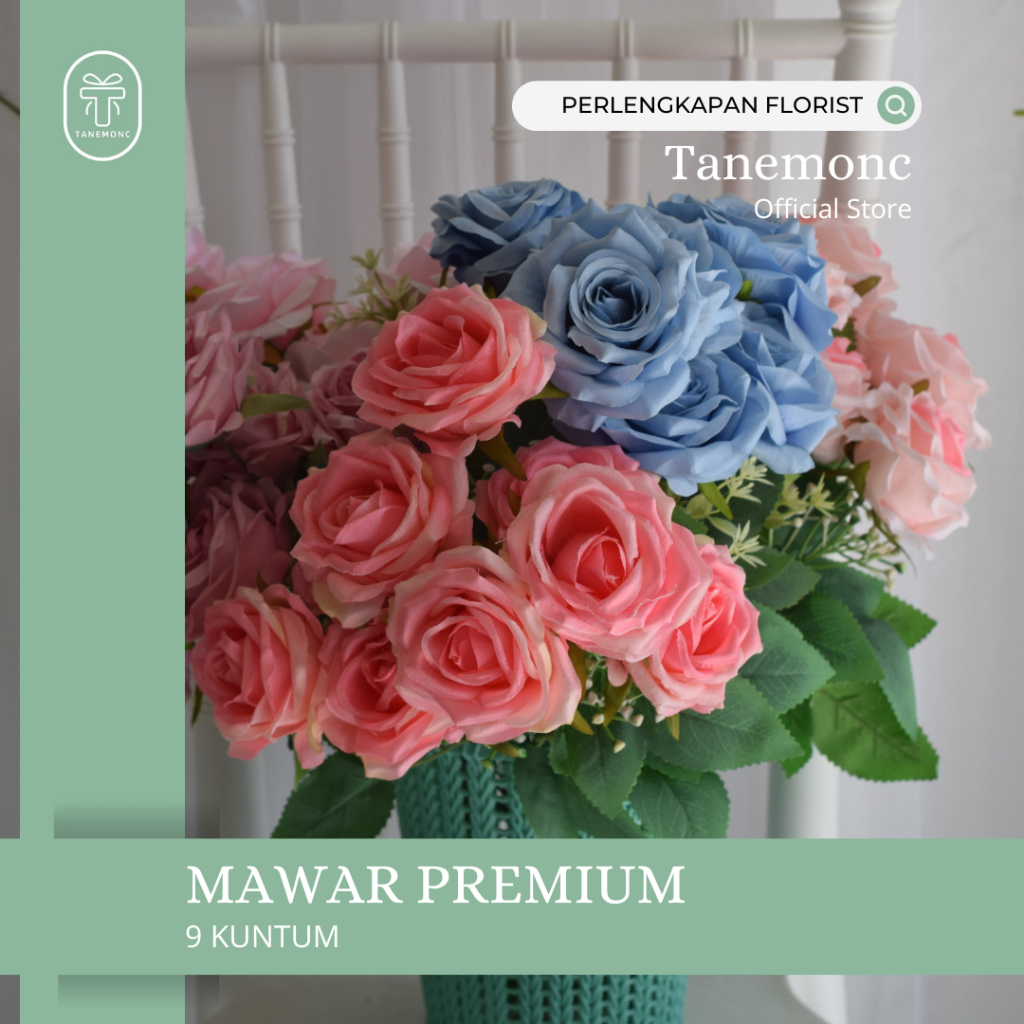 Mawar Artificial Premium – Bunga Palsu Cantik untuk Buket & Dekorasi