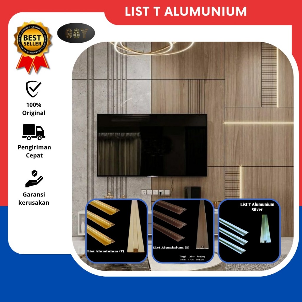 List T untuk sambungan Pvc Marbel dan Wallboard