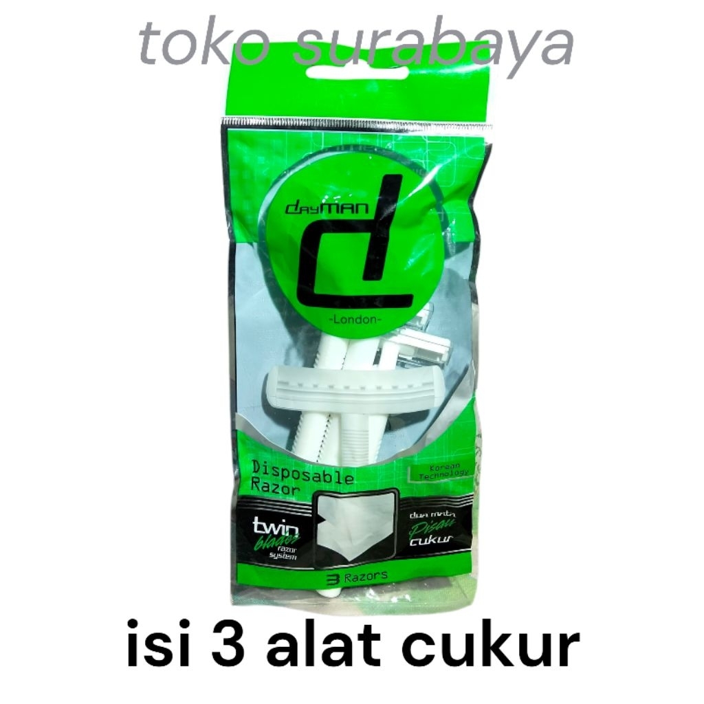 dayman disposable razor pisau cukur dua mata isi 3pcs