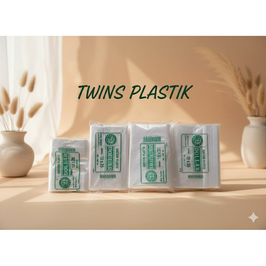 plastik dollar ukuran 12x25, 15x25, 15x30, 15x35