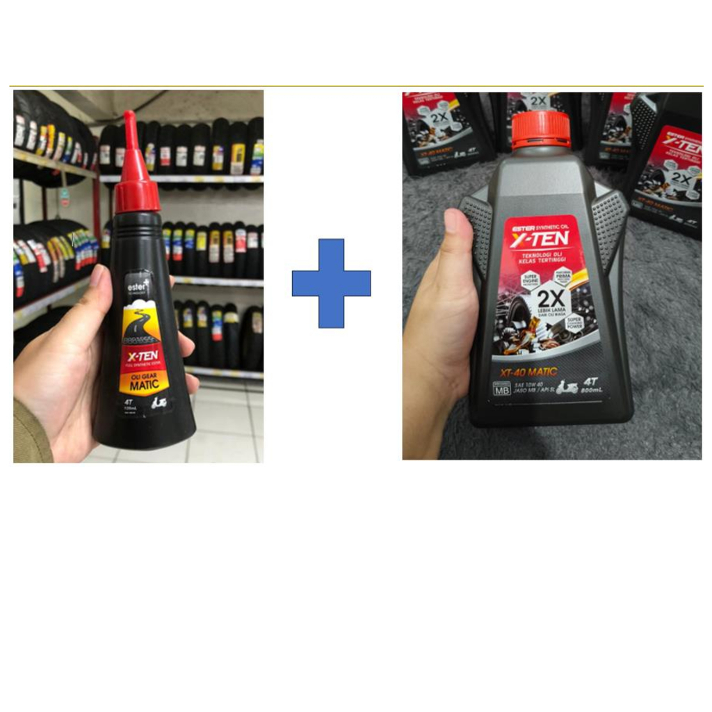 Oli X-TEN XT-40 Matic 800ml bundling Oli Gear Matic (4T 120ml) oli gardan