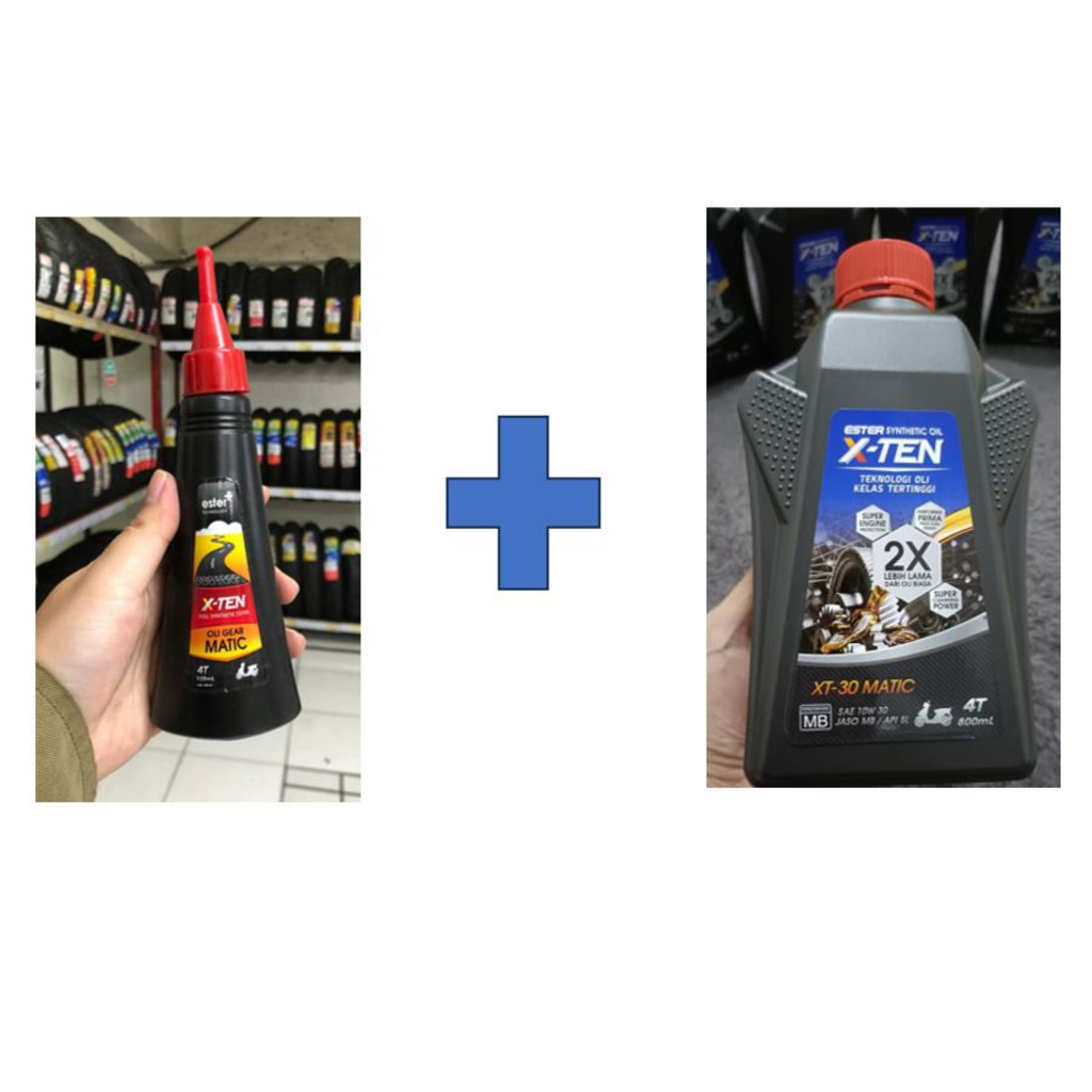 Oli X-TEN XT-30 Matic 800ml bundling Oli Gear Matic (4T 120ml) oli gardan
