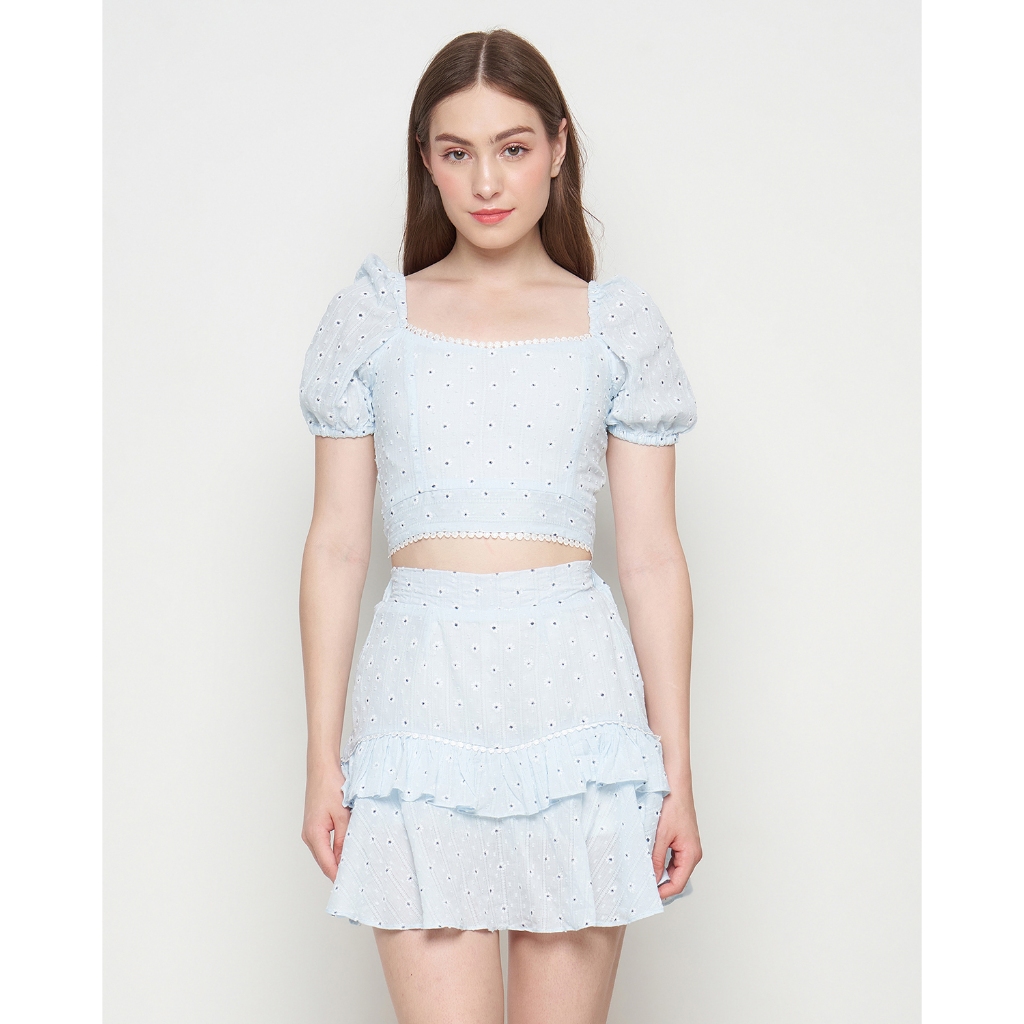 Seutail Seruni Set Wanita Lengan Pendek Atasan dan Rok - 010436