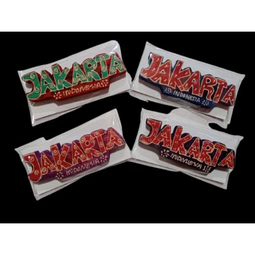 Magnet kulkas jakarta- Souvenir magnet bertuliskan jakarta -souvenir indoneia