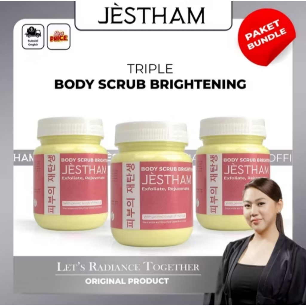 Jestham Paket Triple New Body Scrub Brightening jestham body scrub