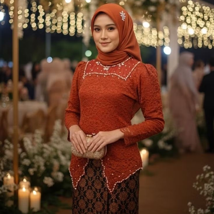KEBAYA BURKAT AUREL ZIKZAK PAYET MODREN//BAJU KEBAYA BURKAT WISUDA WANITA MODREN//STELAN KEBAYA BURK