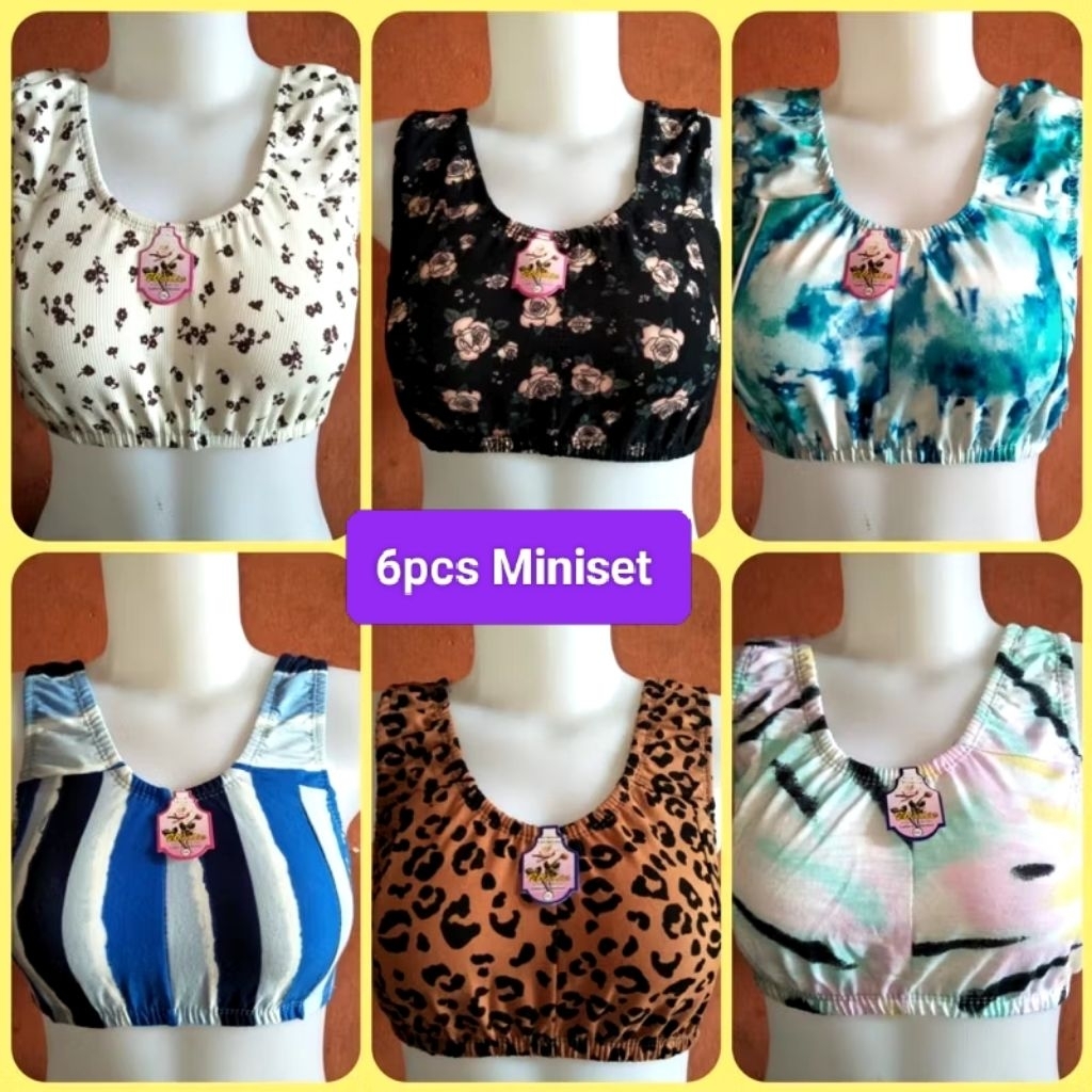 6pcs Miniset wanita dewasa M.L.XL.XXL BAHAN HALUS DAN ADEM TERLARIS/bra sport Perempuan dewasa terla