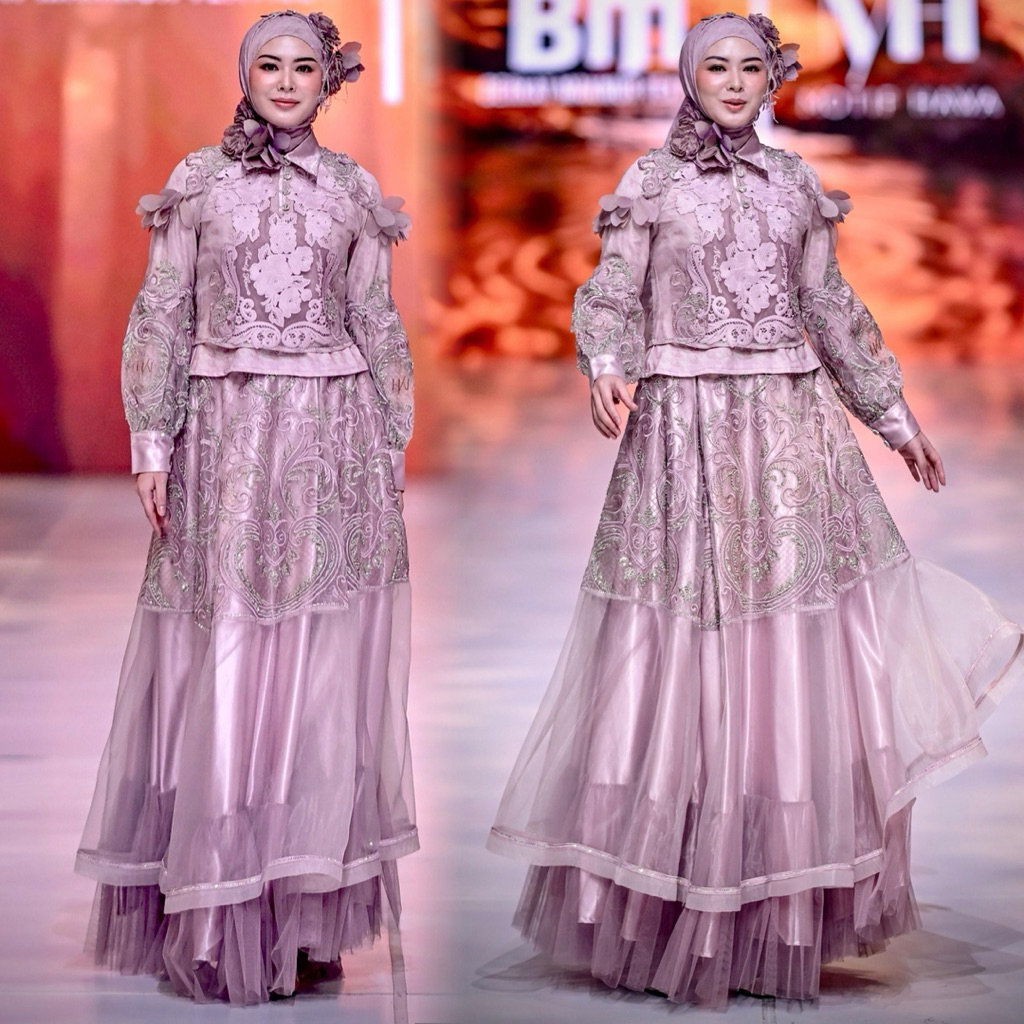 MOTIF HAWA GAMIS DRESS GYURI MOON SET HIJAB ORI BY MOTIF HAWA