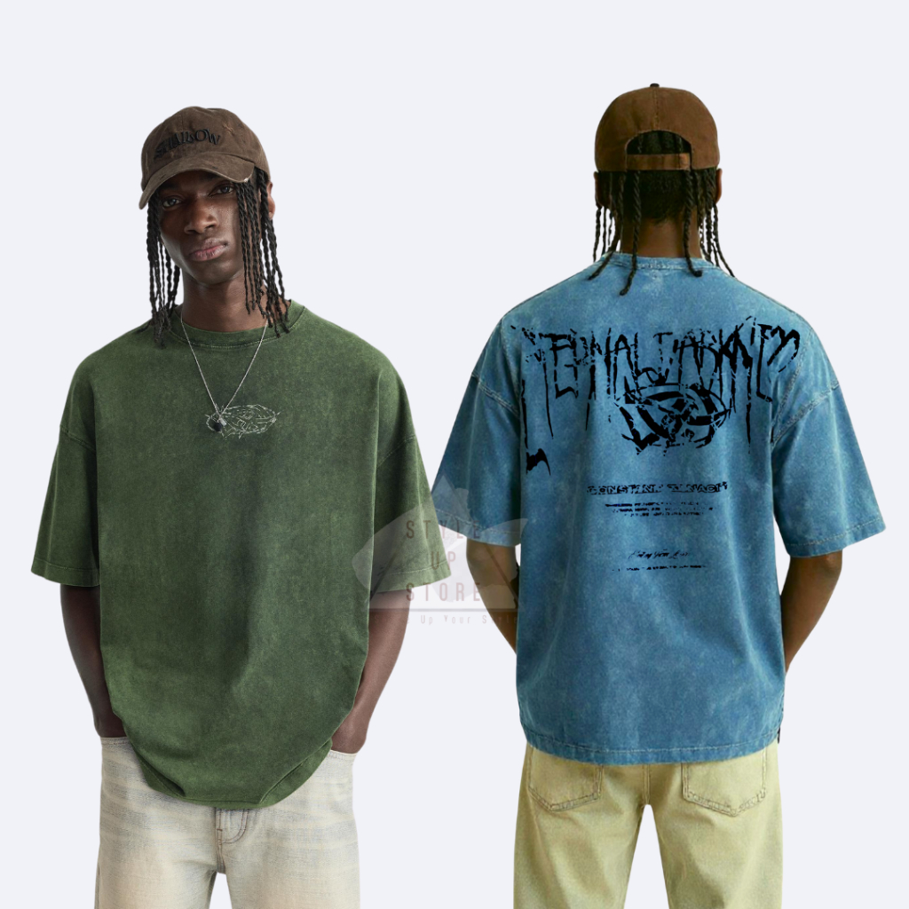 [ STYLEUPSTORE ] ZARA Oversize Washed Unisex Tshirt - Kaos Eternal Darkness