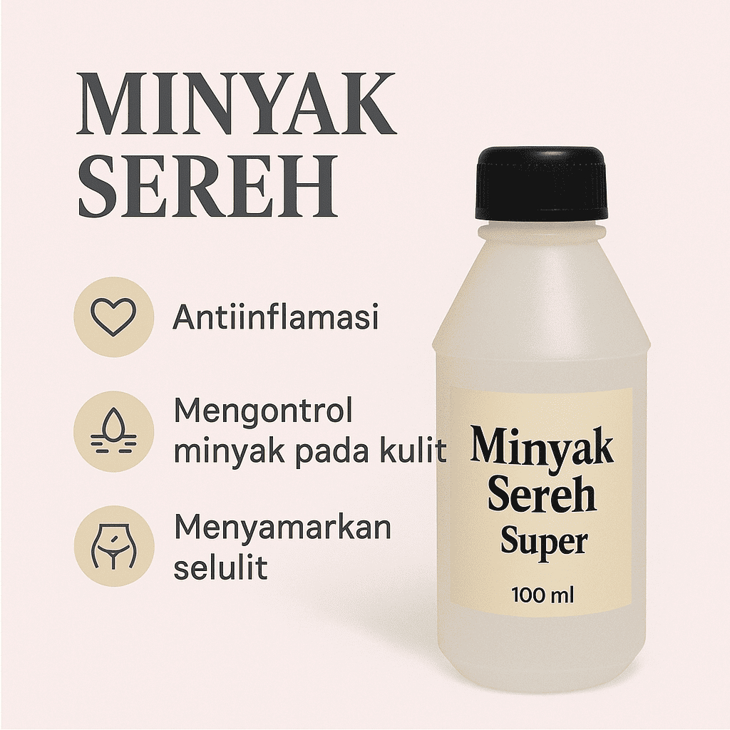 Minyak atsiri Sereh 100 ML  Wangi Aromatherapy Therapeutic minyak sereh murni alami 100 ml