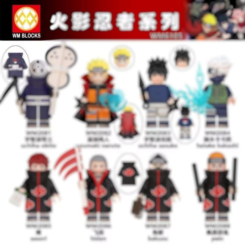 mainan naruto PGM996105 figure anime itachi sasuke kakashi obito hidan kakuzhu yahiko pain konan hin