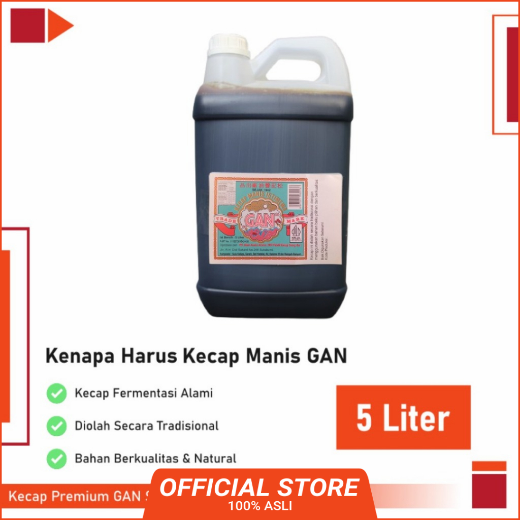 Kecap GAN - Kecap Manis Kompan - Kecap Manis Jerigen - Kecap Manis 5 Liter