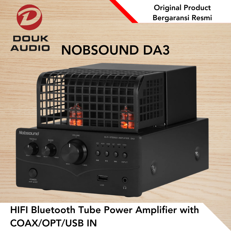 Nobsound DA3 HIFI Bluetooth Tube Power Amplifier with COAX/OPT/USB IN