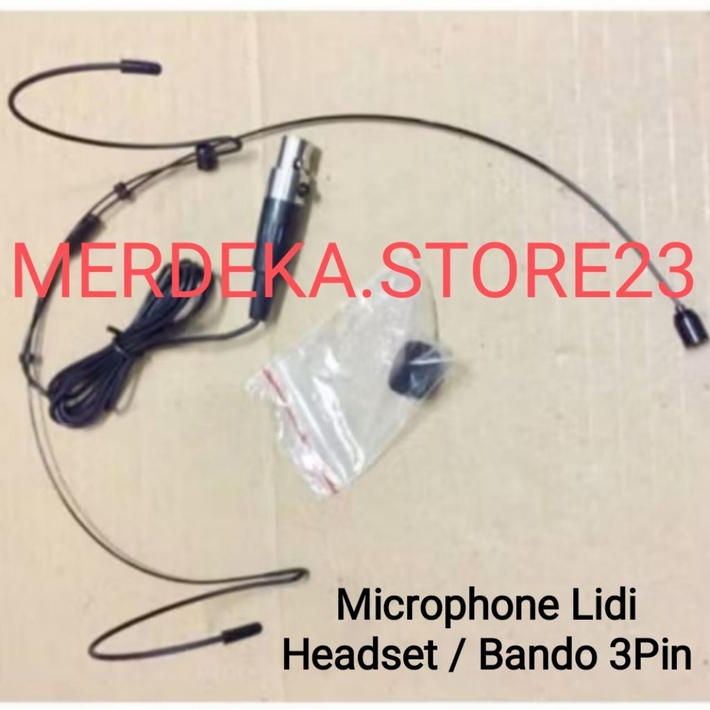 NEW Mic Headset Lidi 3 Pin Buat Microphone Wireless ASHLEY Dan Merk Lainnya | Mic Bando Lidi Hitam -