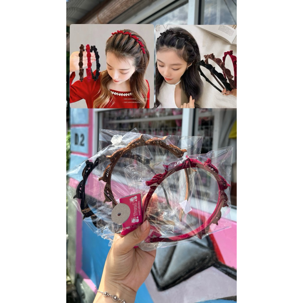 Bando Jepit 2in1 Beludru Premium Aksesoris Fashion Rambut Wanita Korea/bando rambut/bando wanita/ban