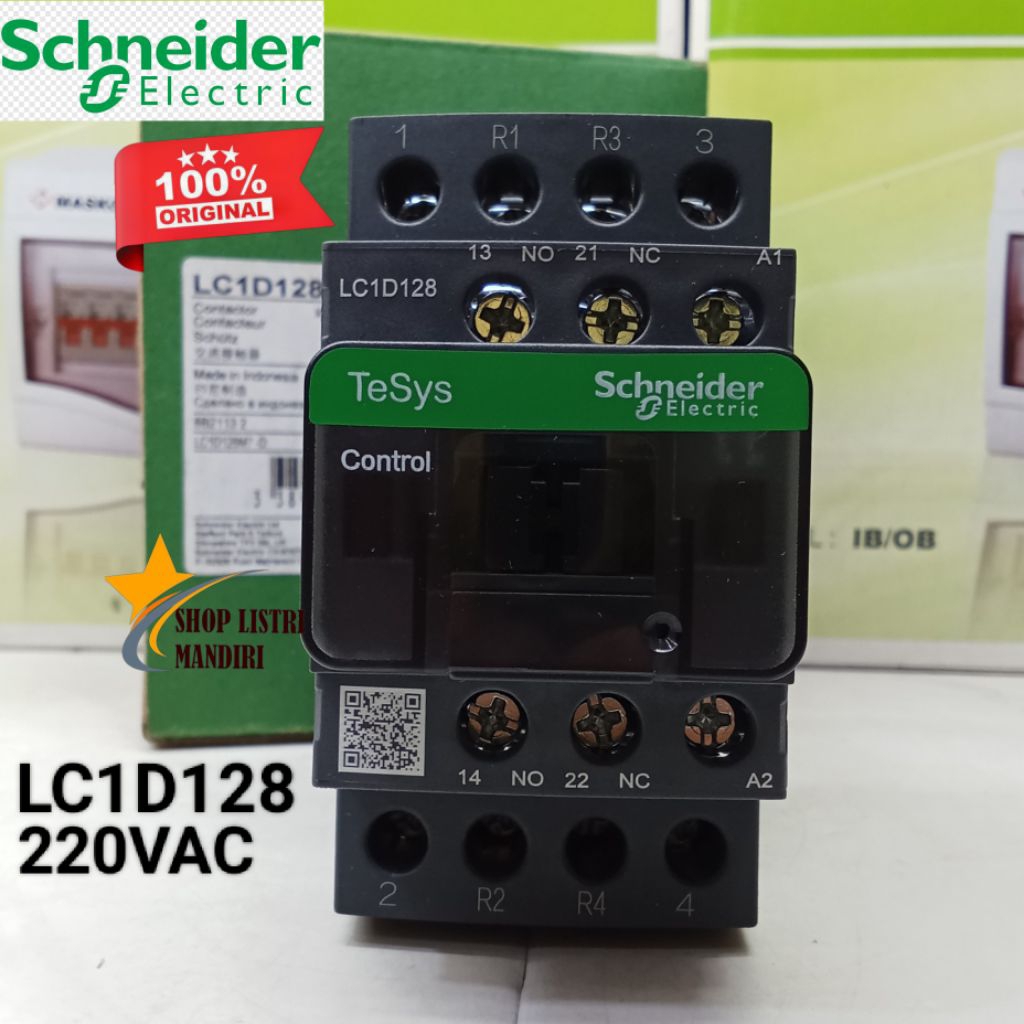 Contactor Kontaktor Lc1d128m7 Lc1d128 m7 220v 4p 25a Schneider original